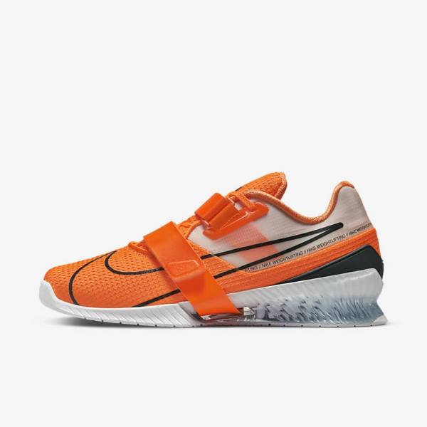 Nike Romaleos 4 Men\'s Training Shoes Orange / White / Black | NK629DBM