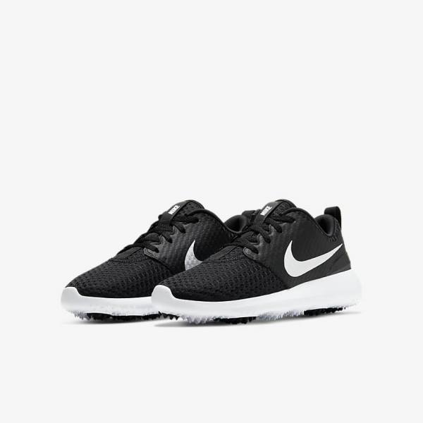 Nike Roshe G Jr. Kids' Golf Shoes Black / White / Metal White | NK350VIN