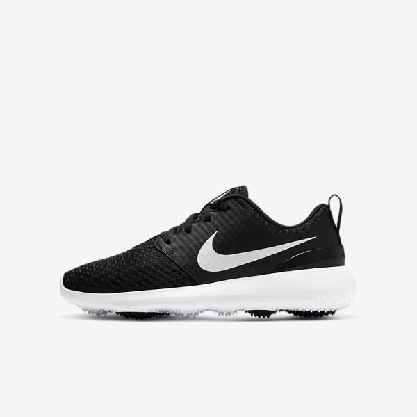 Nike Roshe G Jr. Kids\' Golf Shoes Black / White / Metal White | NK350VIN