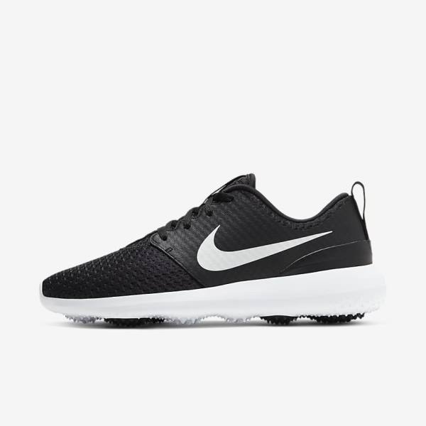 Nike Roshe G Women\'s Golf Shoes Black / White / Metal White | NK582WDP