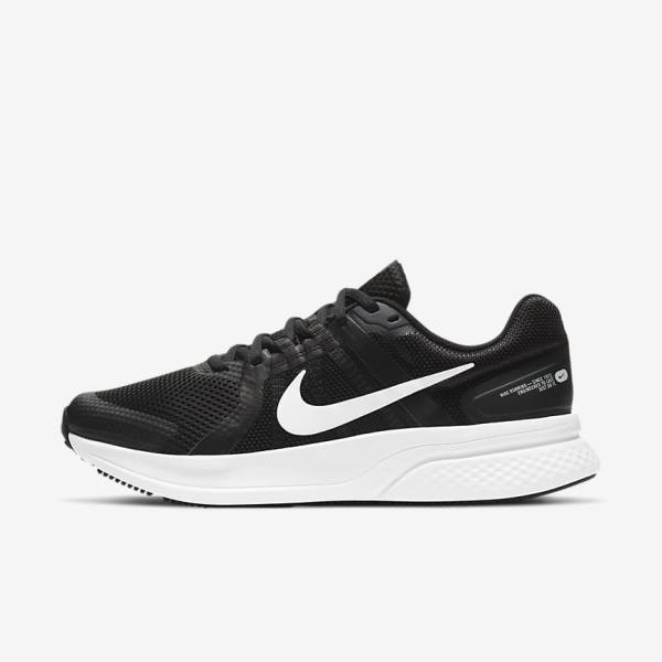 Nike Run Swift 2 Road Men\'s Running Shoes Black / Dark Grey / White | NK315JNS