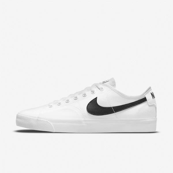 Nike SB BLZR Court Men\'s Skate Shoes White / Black / Black | NK321JSK