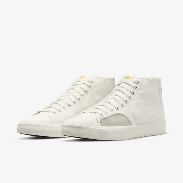 Nike SB BLZR Court Mid Premium Men's Skate Shoes White | NK051CEB