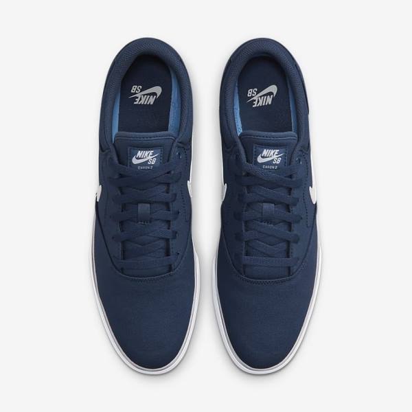 Nike SB Chron 2 Canvas Men's Skate Shoes Navy / Navy / Black / White | NK039FDT