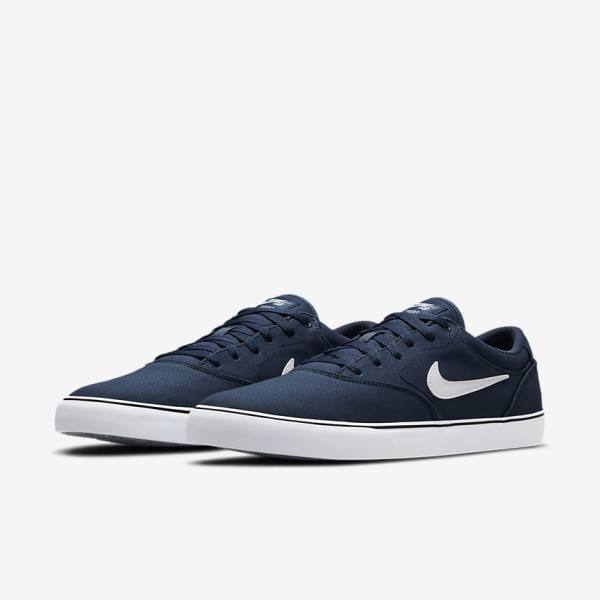 Nike SB Chron 2 Canvas Men's Skate Shoes Navy / Navy / Black / White | NK039FDT