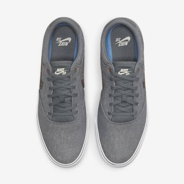 Nike SB Chron 2 Canvas Premium Men's Skate Shoes Grey / White | NK345FCK