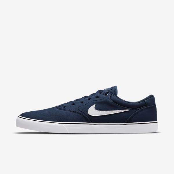 Nike SB Chron 2 Canvas Women\'s Skate Shoes Navy / Navy / Black / White | NK903QEC