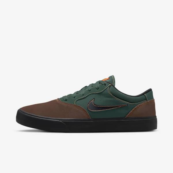 Nike SB Chron 2 Men\'s Skate Shoes Light Chocolate / Green / Orange / Black | NK527QOB