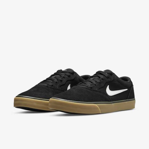 Nike SB Chron 2 Women's Skate Shoes Black / Light Brown / White | NK657STL