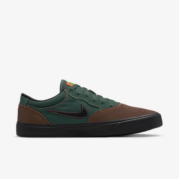 Nike SB Chron 2 Women's Skate Shoes Light Chocolate / Green / Orange / Black | NK438ZBK