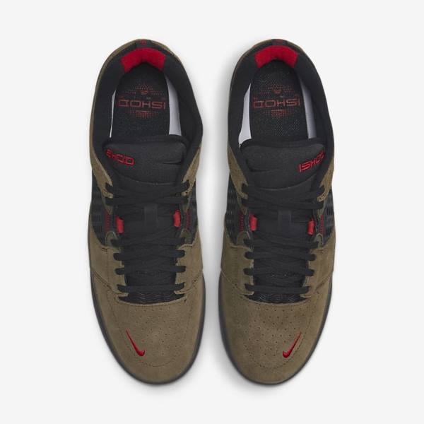 Nike SB Ishod Wair Men's Skate Shoes Light Olive / Light Olive / Red / Black | NK137UAJ