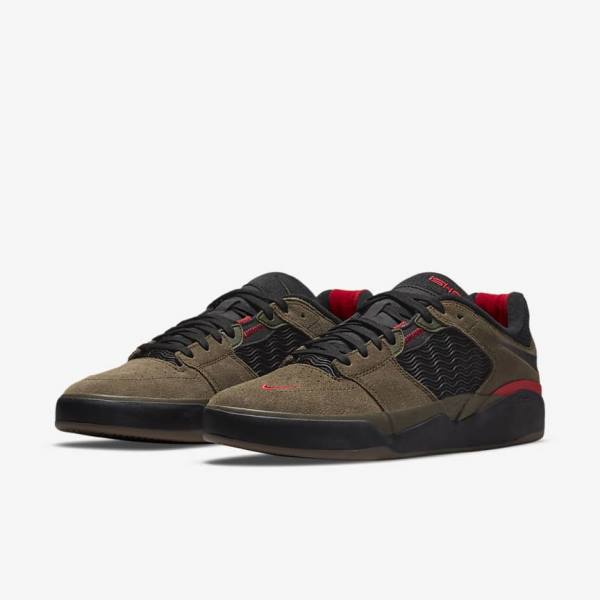 Nike SB Ishod Wair Men's Skate Shoes Light Olive / Light Olive / Red / Black | NK137UAJ