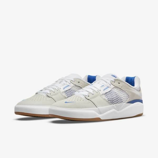 Nike SB Ishod Wair Men's Skate Shoes White / Royal / White | NK601LXE