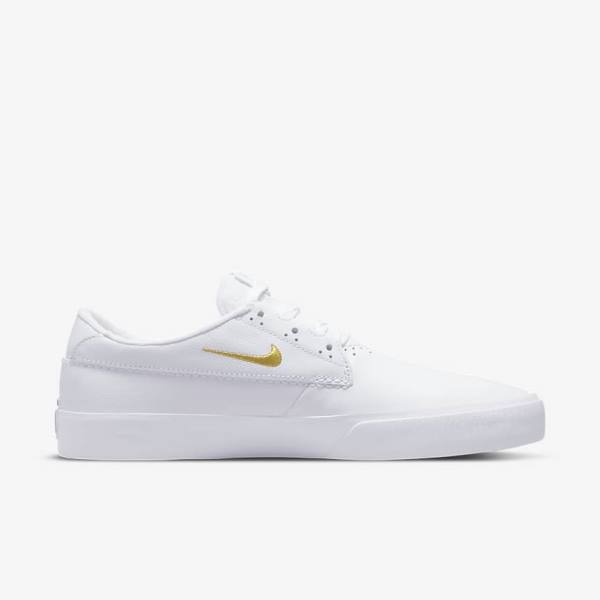 Nike SB Shane PRM Men's Skate Shoes White / Metal Gold | NK617VTR