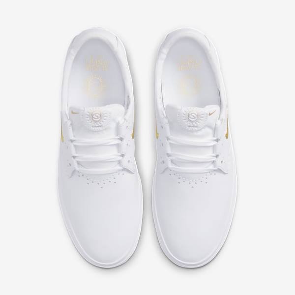 Nike SB Shane PRM Men's Skate Shoes White / Metal Gold | NK617VTR