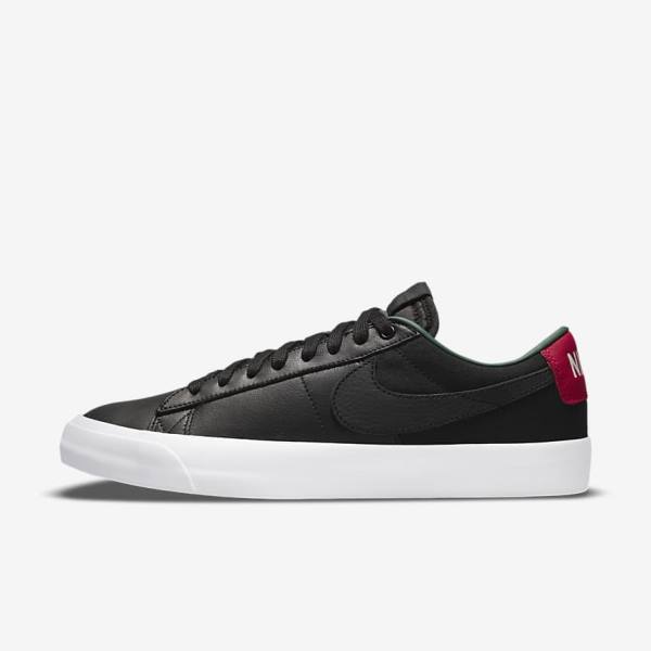 Nike SB Zoom Blazer Low Pro GT Premium Women\'s Skate Shoes Black / Red / Black | NK487NIX