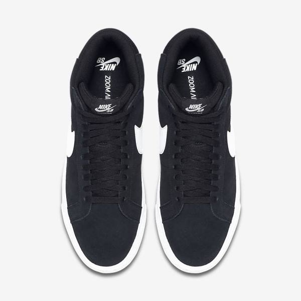 Nike SB Zoom Blazer Mid Men's Skate Shoes Black / White | NK965ASZ