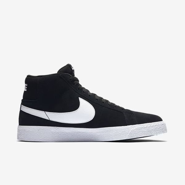 Nike SB Zoom Blazer Mid Men's Sneakers Black / White | NK325ZDC