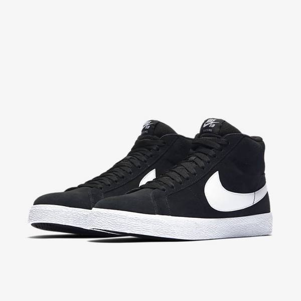 Nike SB Zoom Blazer Mid Men's Sneakers Black / White | NK325ZDC