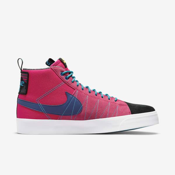 Nike SB Zoom Blazer Mid Premium Men's Skate Shoes Pink / Blue / Royal Blue | NK604EMR