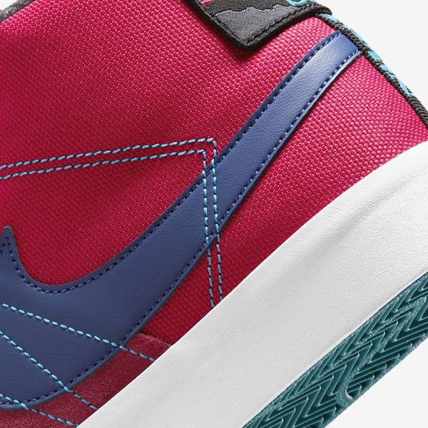 Nike SB Zoom Blazer Mid Premium Men's Skate Shoes Pink / Blue / Royal Blue | NK604EMR