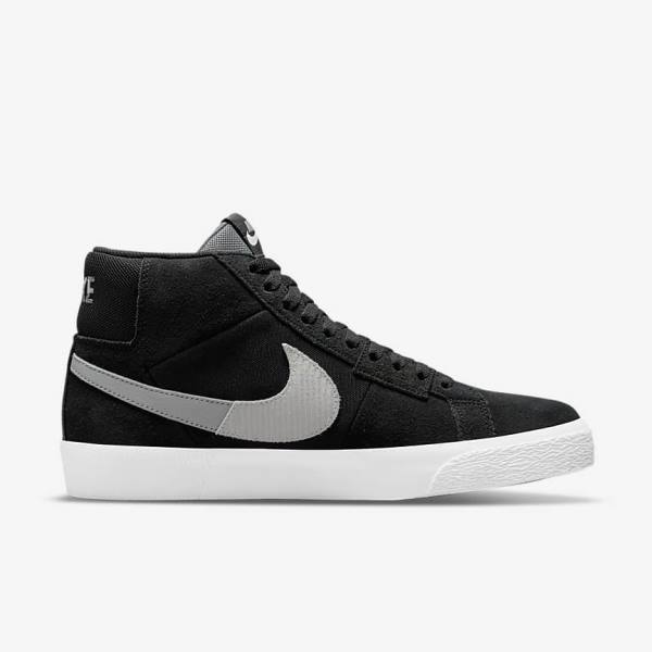 Nike SB Zoom Blazer Mid Premium Men's Skate Shoes Black / Grey / White | NK734SOB