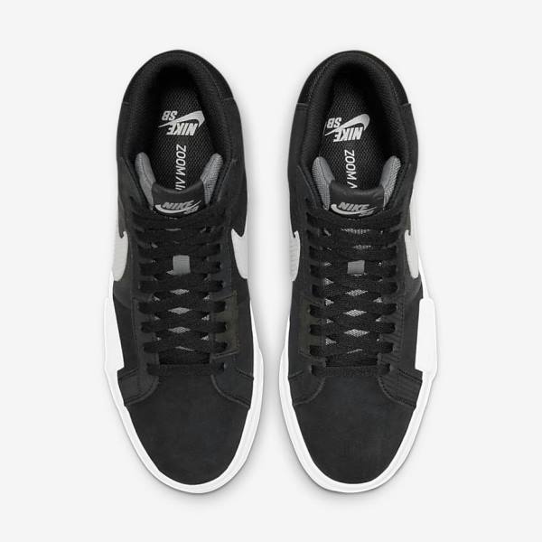 Nike SB Zoom Blazer Mid Premium Men's Skate Shoes Black / Grey / White | NK734SOB