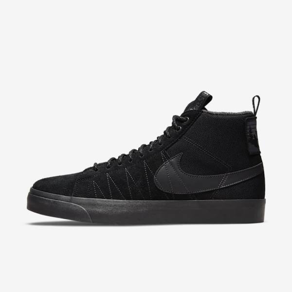 Nike SB Zoom Blazer Mid Premium Men\'s Skate Shoes Black / Dark Grey | NK824XJL