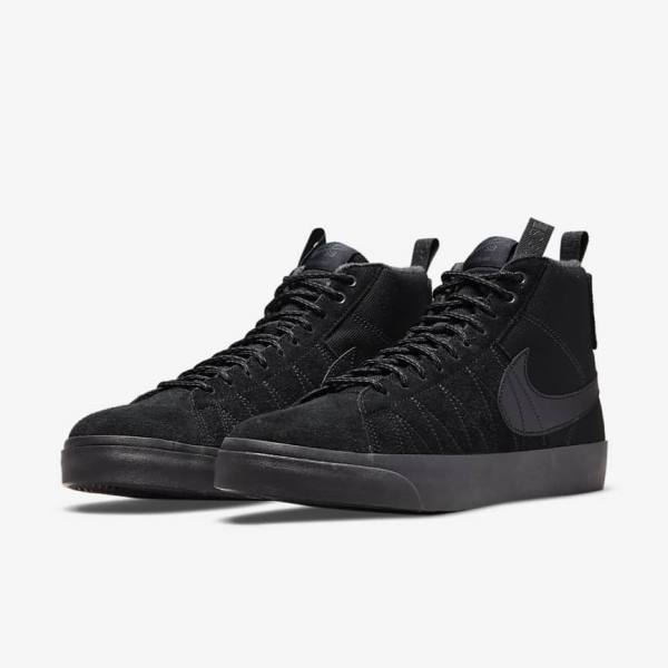 Nike SB Zoom Blazer Mid Premium Women's Skate Shoes Black / Dark Grey | NK971RYV