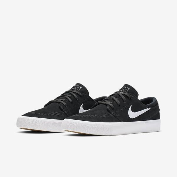 Nike SB Zoom Stefan Janoski RM Men's Skate Shoes Black / Grey / Light Brown / White | NK047HOS