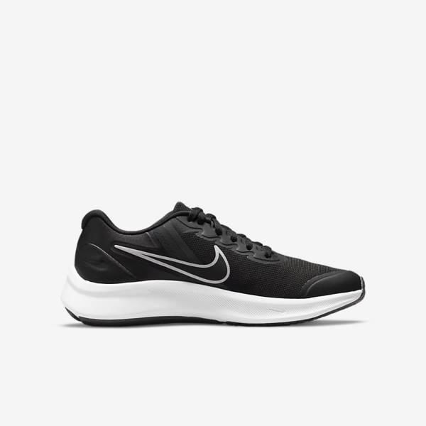 Nike Star Runner 3 Older Road Kids' Running Shoes Black / Dark Grey | NK179LAW