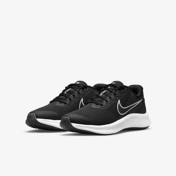 Nike Star Runner 3 Older Road Kids' Running Shoes Black / Dark Grey | NK179LAW