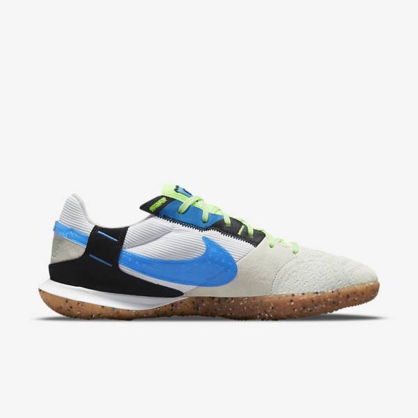 Nike Streetgato Men's Football Shoes White / Black / Light Green / Light Blue | NK391JET