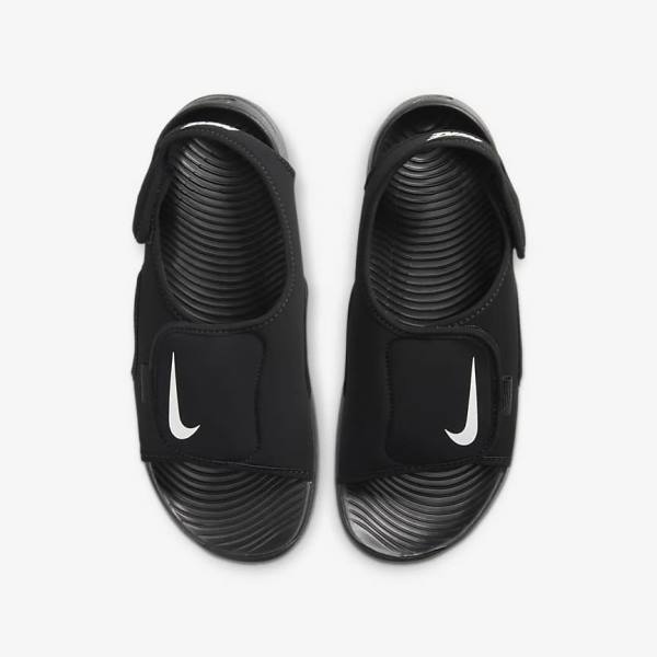 Nike Sunray Adjust 5 V2 Younger and Older Kids' Sandals Black / White | NK806HWO