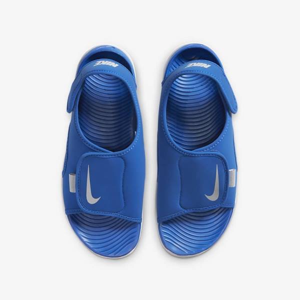 Nike Sunray Adjust 5 V2 Younger and Older Kids' Sandals Royal / Grey | NK867YVP