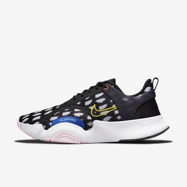 Nike SuperRep Go 2 Men\'s Training Shoes Black / White / Blue / Yellow | NK098SOZ