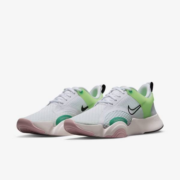 Nike SuperRep Go 2 Women's Training Shoes White / Green / Light Pink / Black | NK041LCD