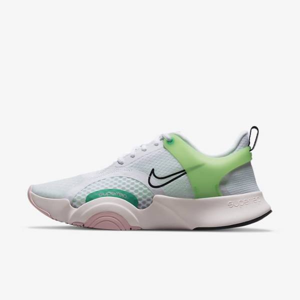 Nike SuperRep Go 2 Women\'s Training Shoes White / Green / Light Pink / Black | NK041LCD