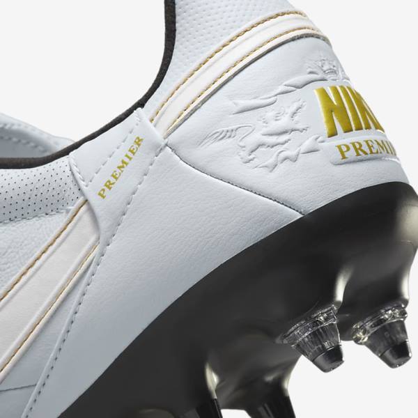 Nike The Premier 3 SG-PRO Anti-Clog Traction Soft-Ground Men's Football Shoes Platinum / Black / Metal Gold / White | NK413ZAY