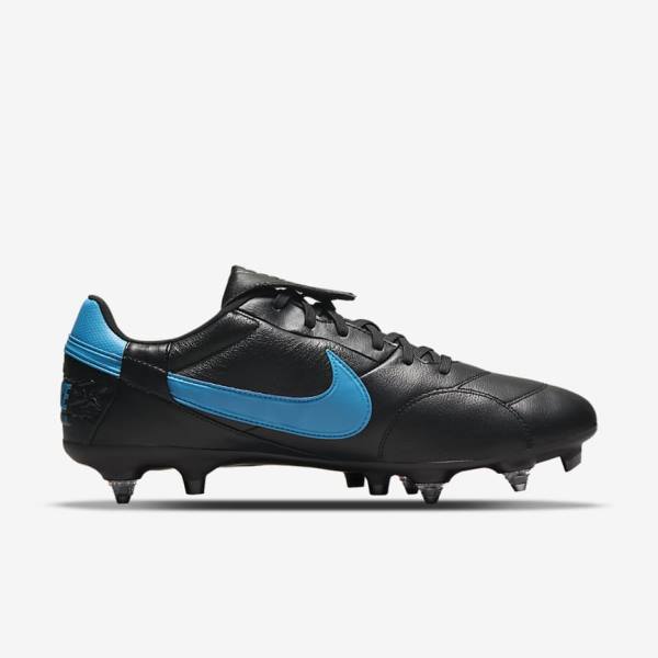 Nike The Premier 3 SG-PRO Anti-Clog Traction Soft-Ground Men's Football Shoes Black / Blue | NK485DQA