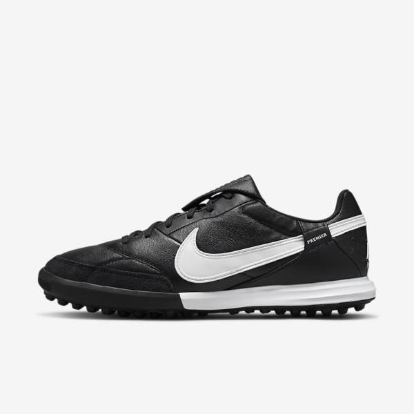 Nike The Premier 3 TF Artificial-Turf Men\'s Football Shoes Black / White | NK249ZTJ