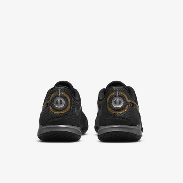 Nike Tiempo Legend 9 Academy IC Indoor-Court Women's Football Shoes Black / Dark Grey / Metal Gold / Black | NK479DBO