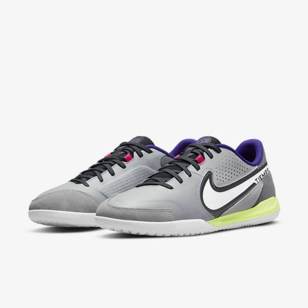 Nike Tiempo Legend 9 Academy IC Indoor-Court Men's Football Shoes Light Grey / White | NK547KYH