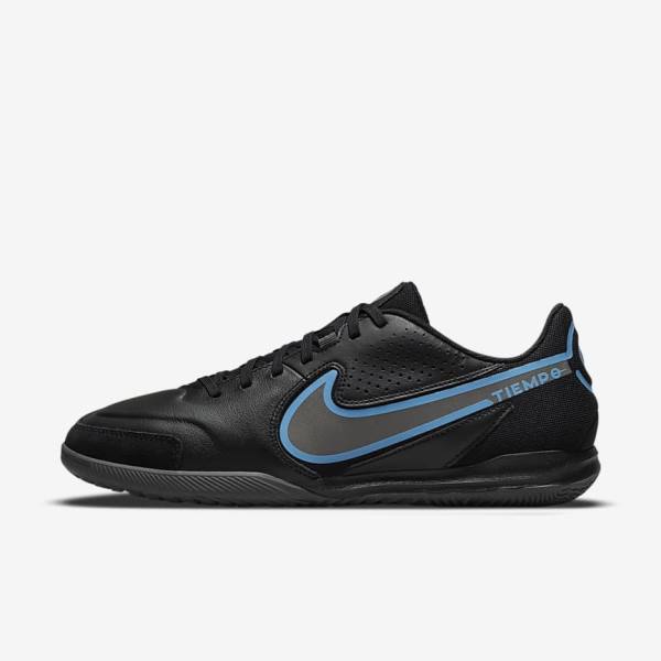 Nike Tiempo Legend 9 Academy IC Indoor-Court Men\'s Football Shoes Black / Grey | NK864QTJ