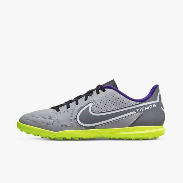 Nike Tiempo Legend 9 Club TF Turf Men\'s Football Shoes Light Grey / White | NK412FTX