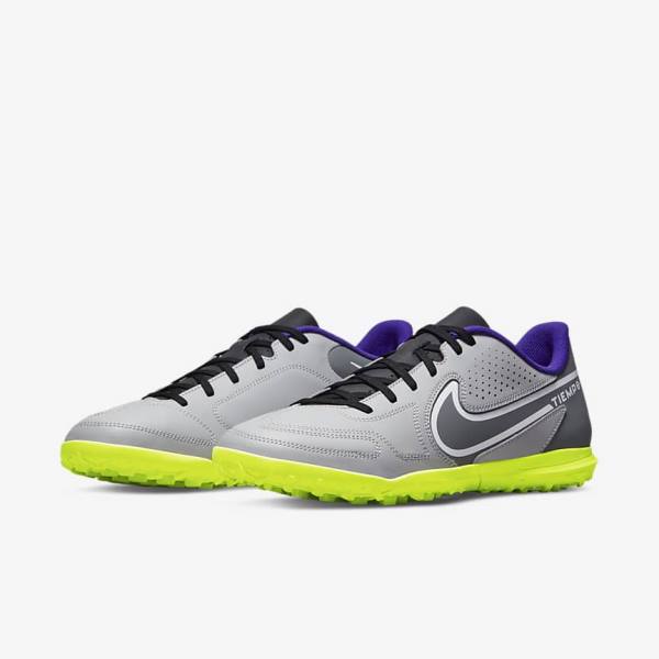 Nike Tiempo Legend 9 Club TF Turf Women's Football Shoes Light Grey / White | NK526HYJ