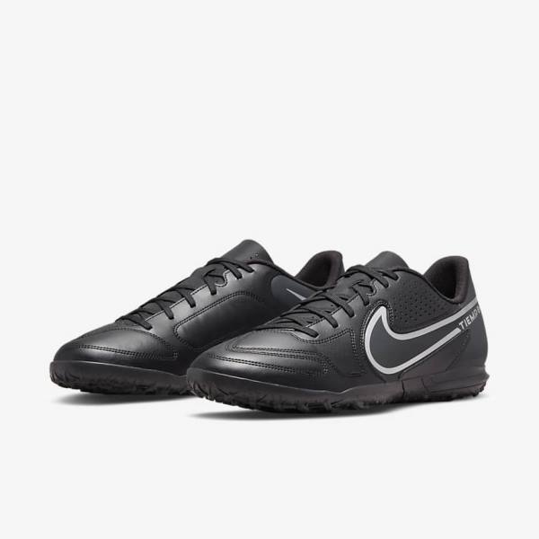 Nike Tiempo Legend 9 Club TF Turf Women's Football Shoes Black / Dark Grey | NK920COY