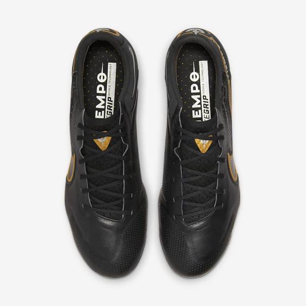 Nike Tiempo Legend 9 Elite FG Firm-Ground Women's Football Shoes Black / Dark Grey / Metal Gold / Metal Dark Grey | NK015JOT