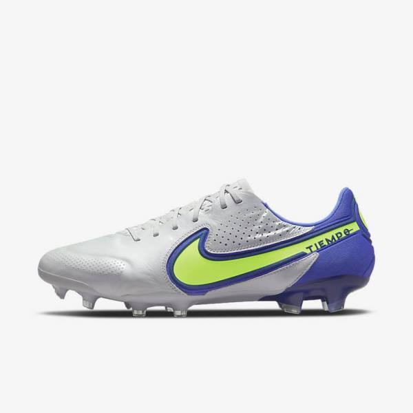 Nike Tiempo Legend 9 Elite FG Firm-Ground Women\'s Football Shoes Grey / Blue | NK531QIU