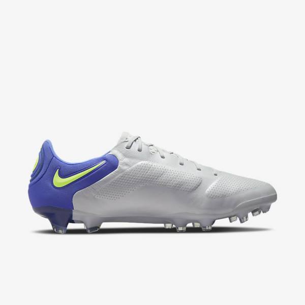 Nike Tiempo Legend 9 Elite FG Firm-Ground Men's Football Shoes Grey / Blue | NK652LFN